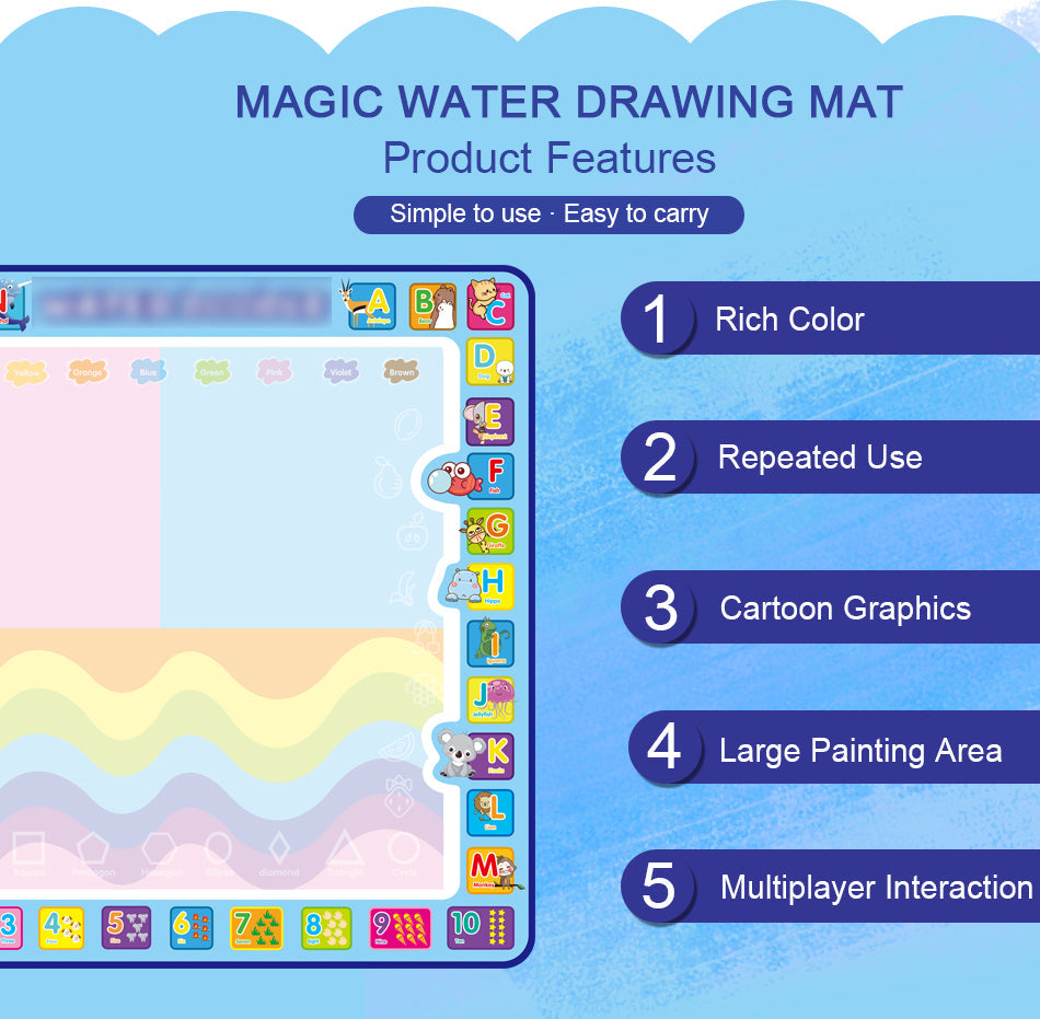 Alphabet animal water canvas