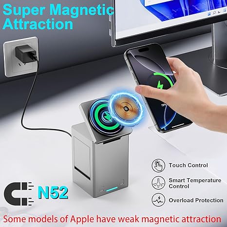 Qi2 Protocol Magnetic Touch Rotating Wireless Charger