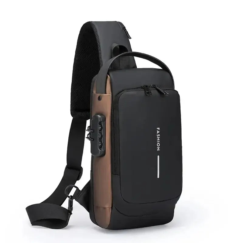 Men's PU Leather Crossbody Chest Bag