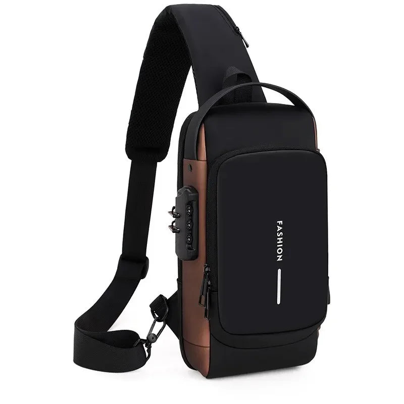 Men's PU Leather Crossbody Chest Bag
