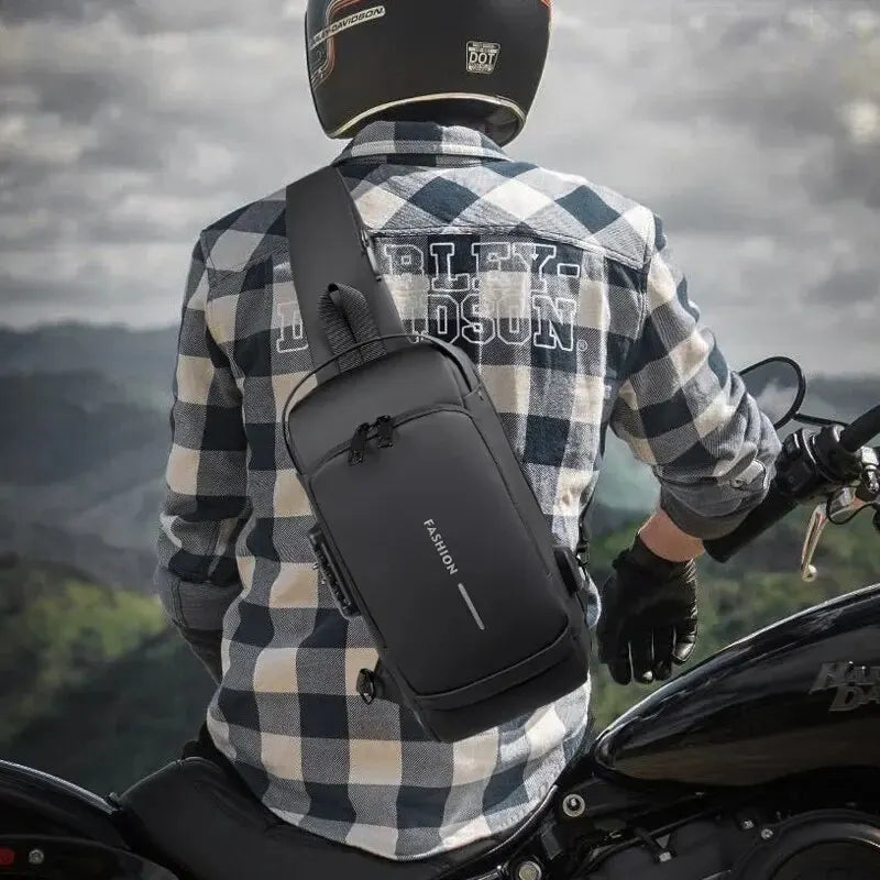 Men's PU Leather Crossbody Chest Bag