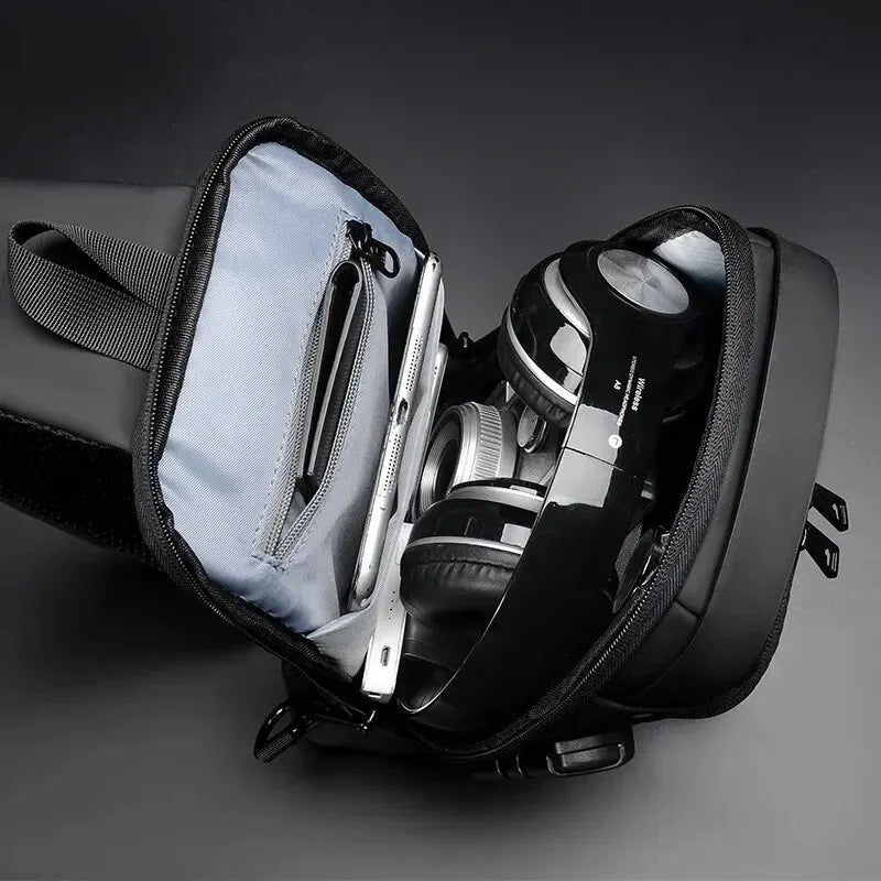 Men's PU Leather Crossbody Chest Bag